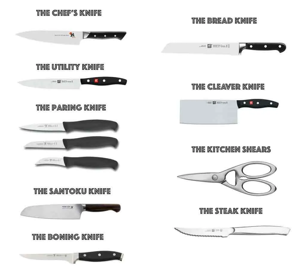 different chef knives